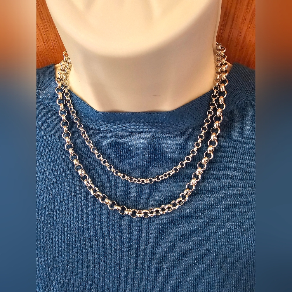 Sterling Forever 2 Chain Necklace NEW WITH TAGS